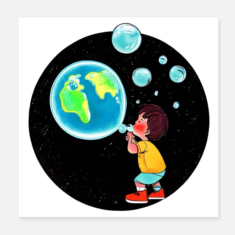 Planet Earth Poster 8" x 8" (20x20 cm)