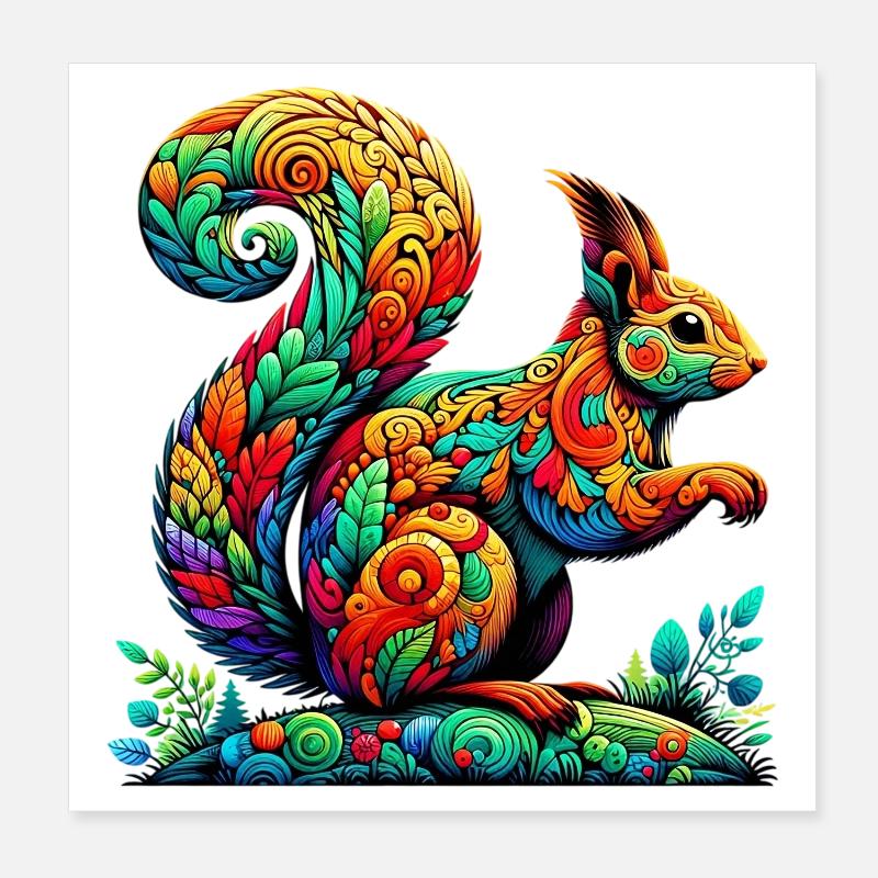 Eichhörnchen Poster 20x20 cm