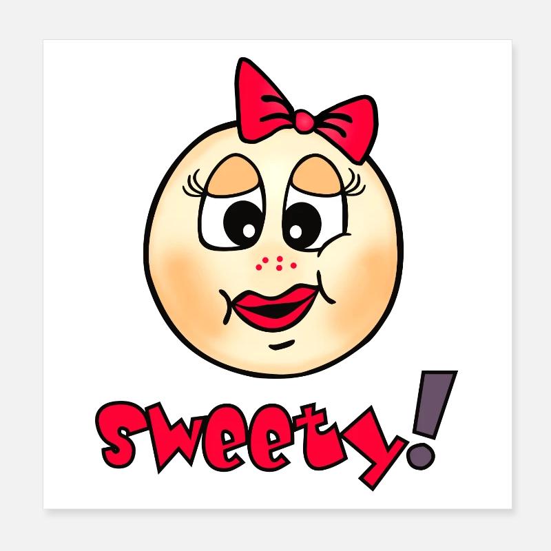 Cuddly smileys with heart recognition Poster 8" x 8" (20x20 cm)