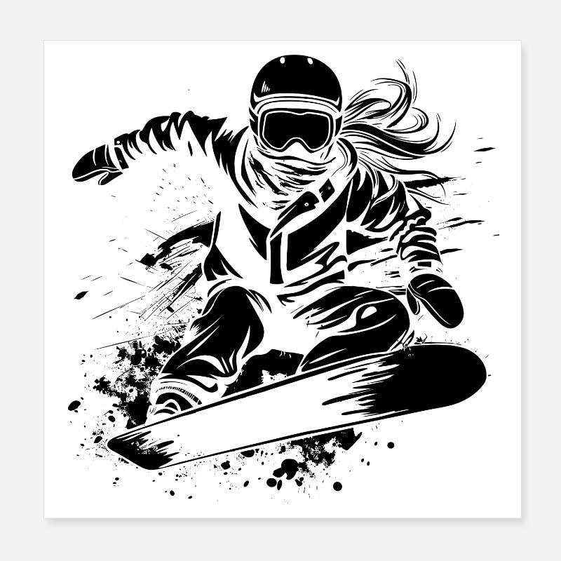 Snowboarder Poster 20 x 20 cm