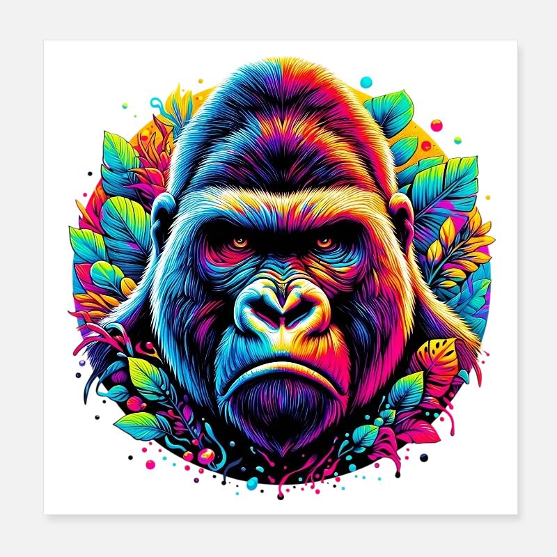 Gorille Poster 20 x 20 cm