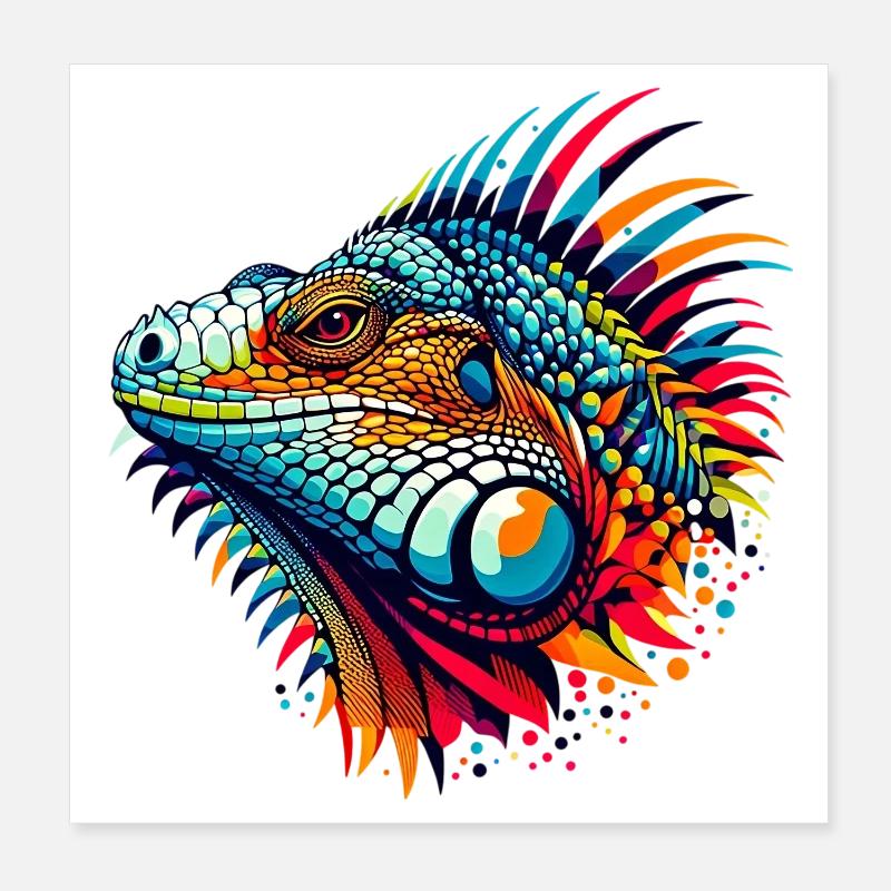 Leguan Poster 20x20 cm