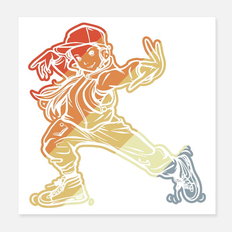 Breakdance Mädchen Poster 20x20 cm