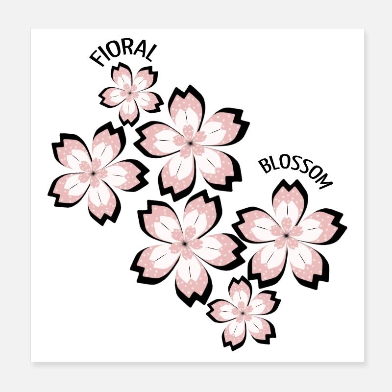 Fleur florale Poster 20 x 20 cm