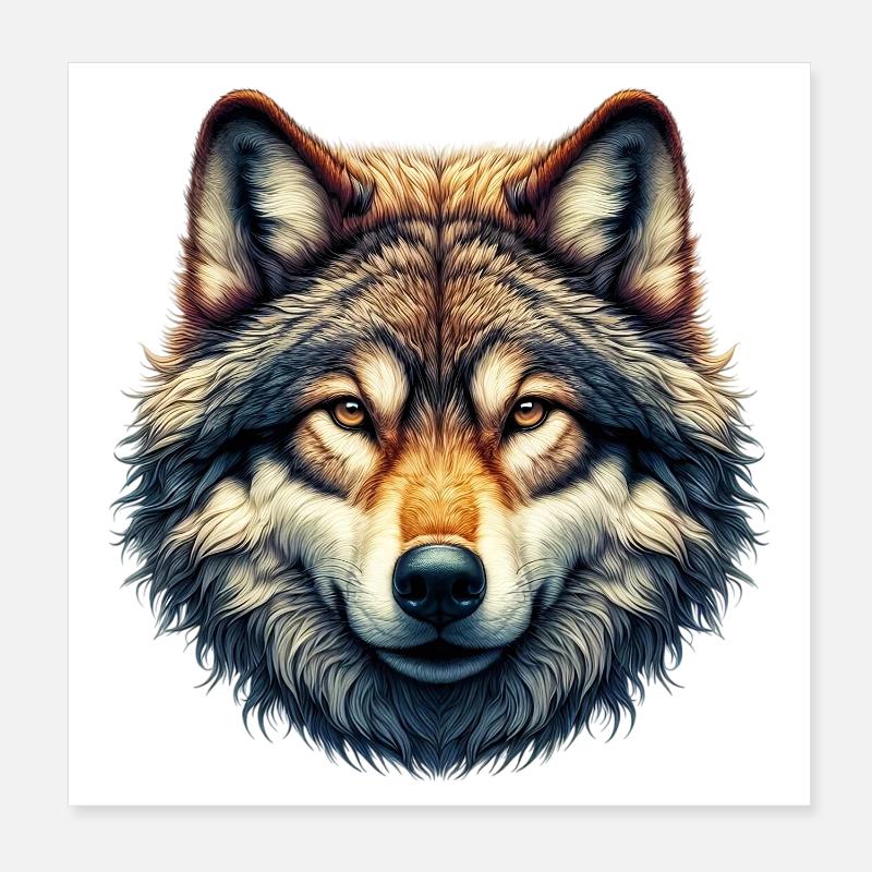 Wolf Poster 20x20 cm