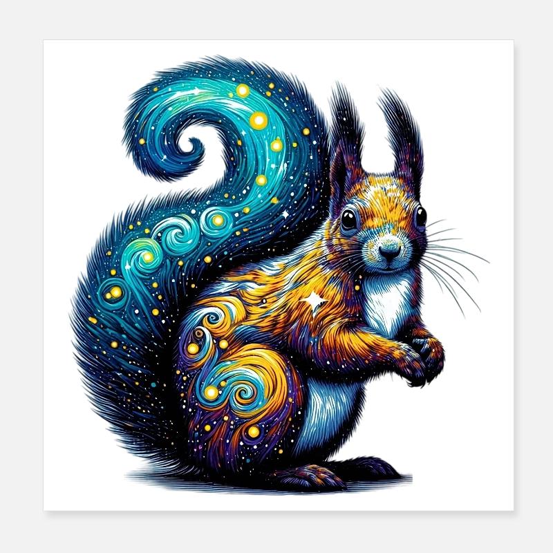 Écureuil Poster 20 x 20 cm