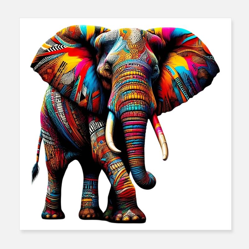 Elephant Poster 8" x 8" (20x20 cm)