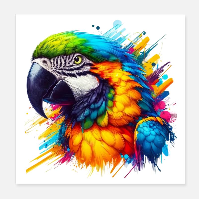 Perroquet Poster 20 x 20 cm