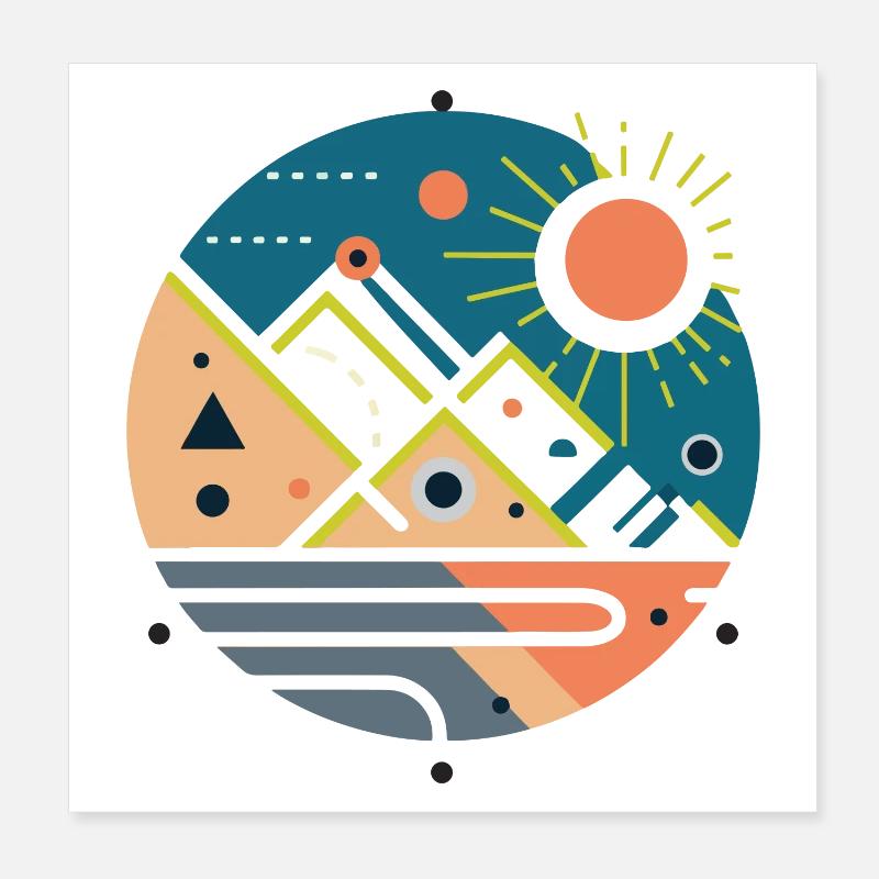 Gebirge Poster 20x20 cm