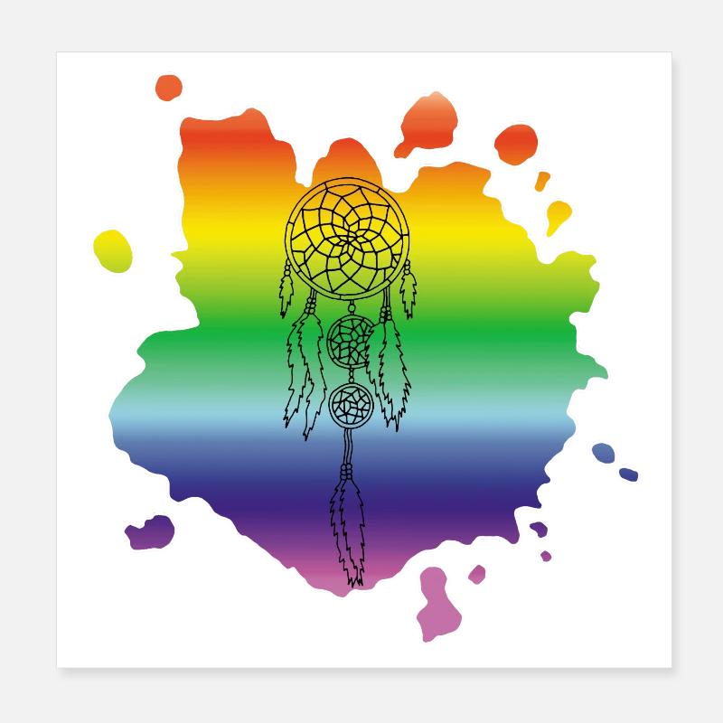 Mehrfarbiger Traumfänger Poster 20x20 cm