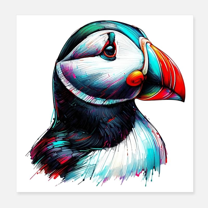Papageitaucher Poster 20x20 cm