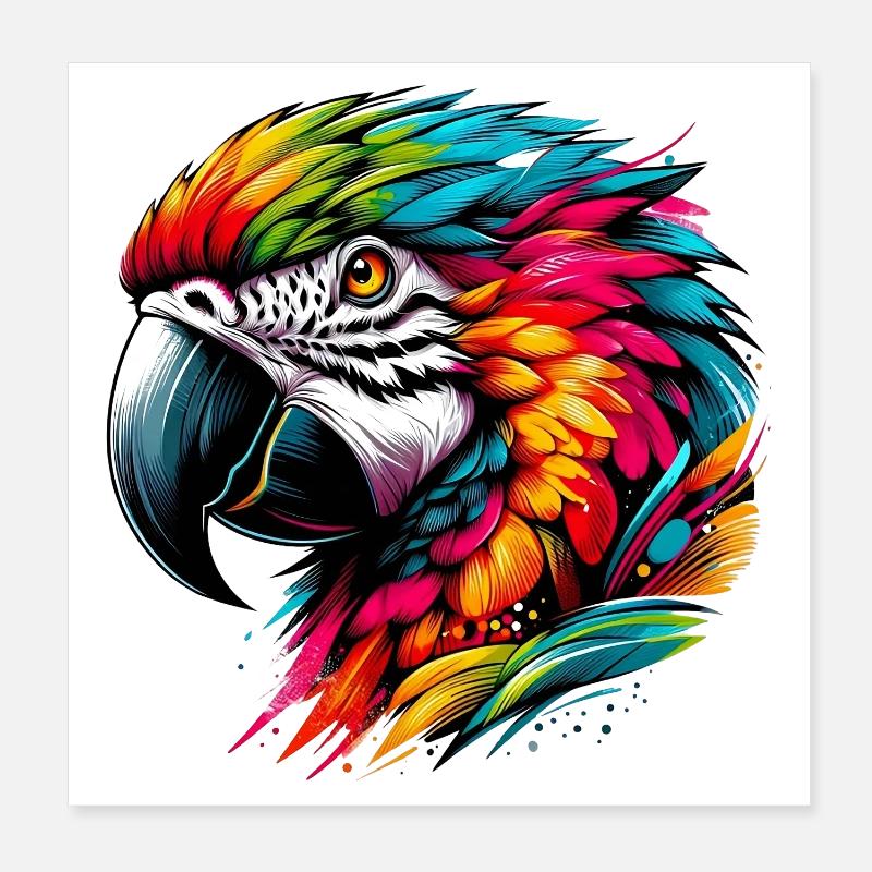 Perroquet Poster 20 x 20 cm