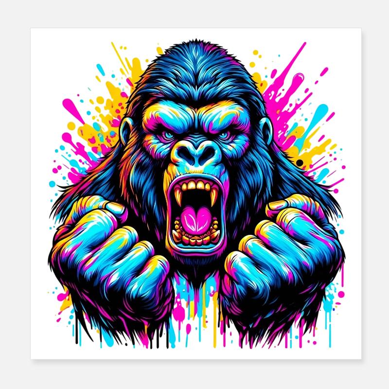 Gorille Poster 20 x 20 cm
