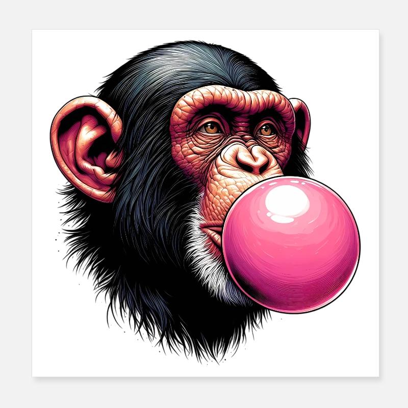 Singe Poster 20 x 20 cm