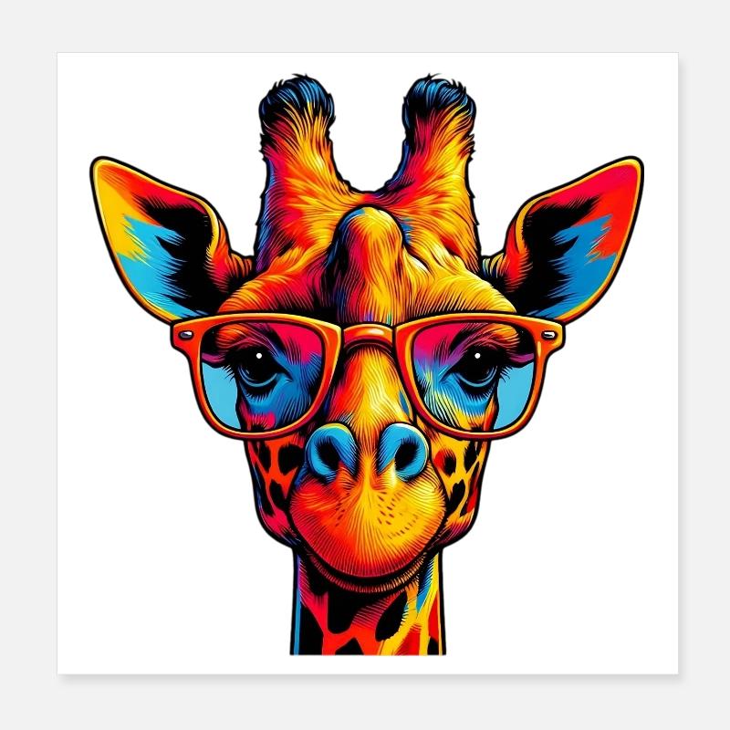 Giraffe Poster 20x20 cm