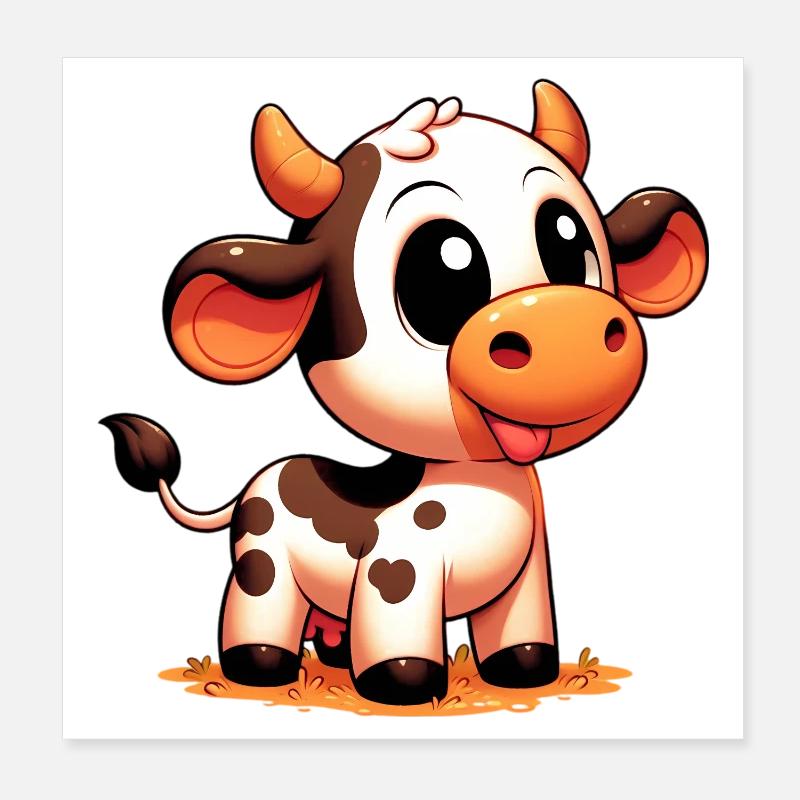 Cow Poster 8" x 8" (20x20 cm)