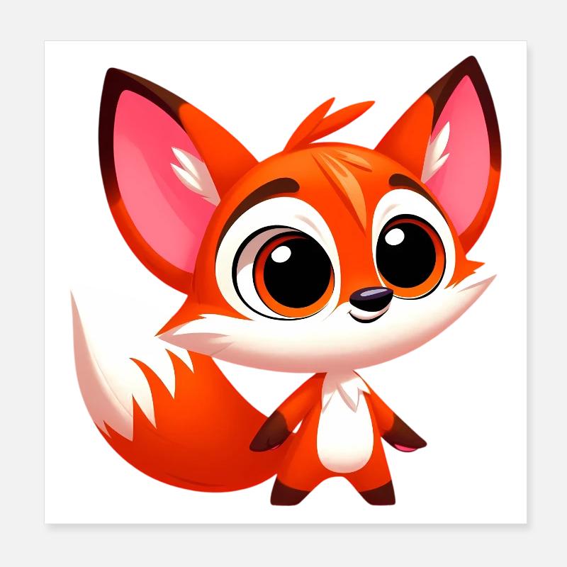 Fox Poster 8" x 8" (20x20 cm)