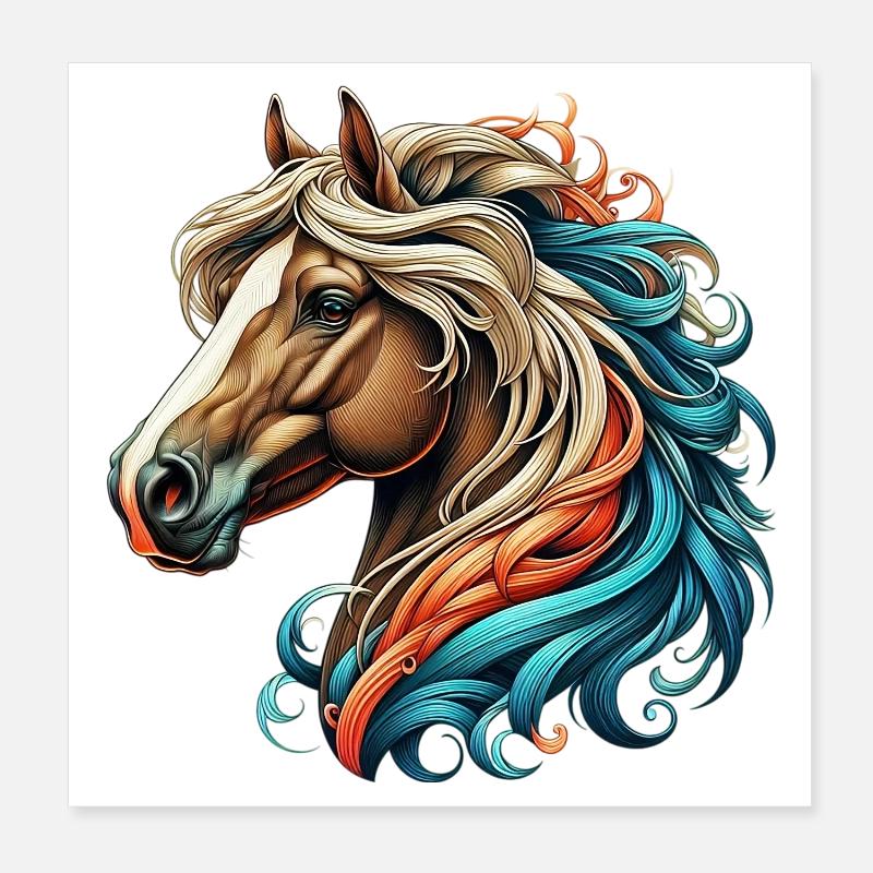 Cheval Poster 20 x 20 cm