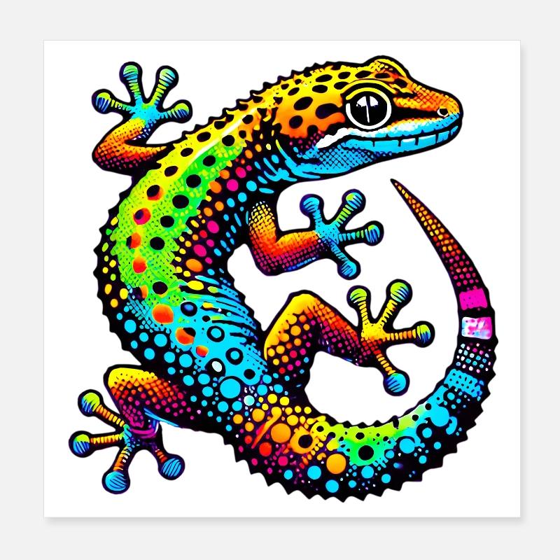 Gecko Poster 20 x 20 cm