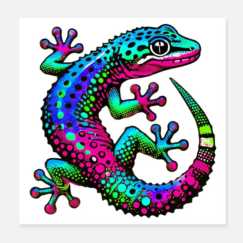 Gecko Poster 20 x 20 cm