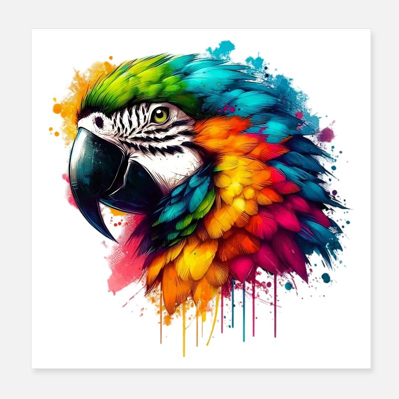 Perroquet Poster 20 x 20 cm