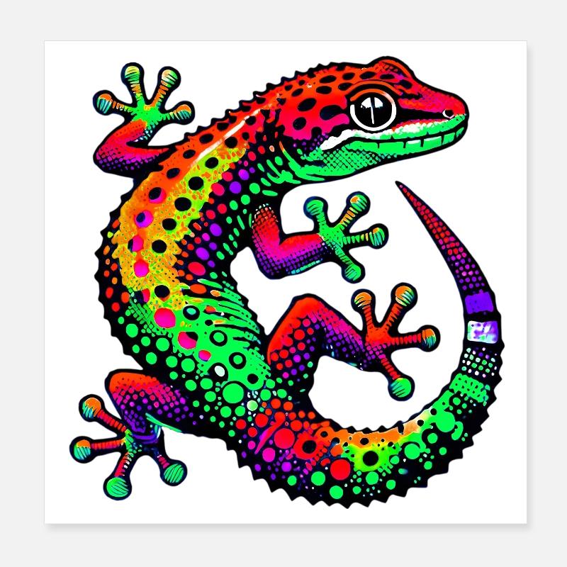 Gecko Poster 20 x 20 cm