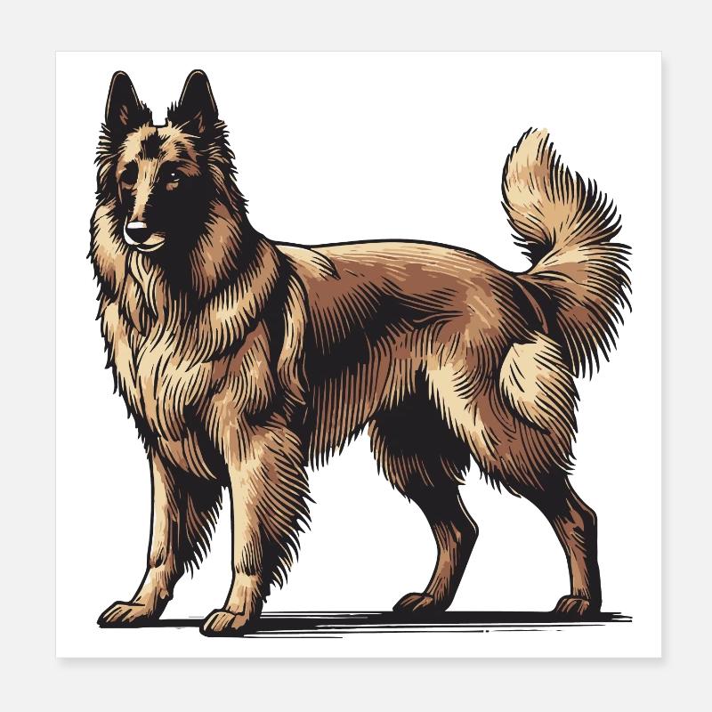 Sheepdog Poster 8" x 8" (20x20 cm)