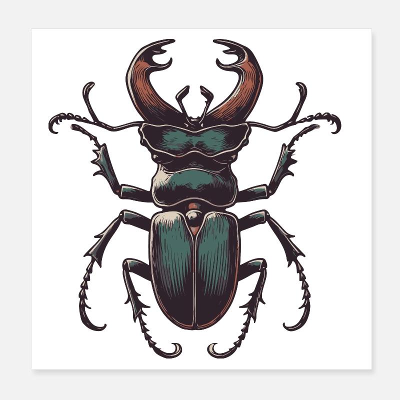 Hirschkäfer Poster 20x20 cm