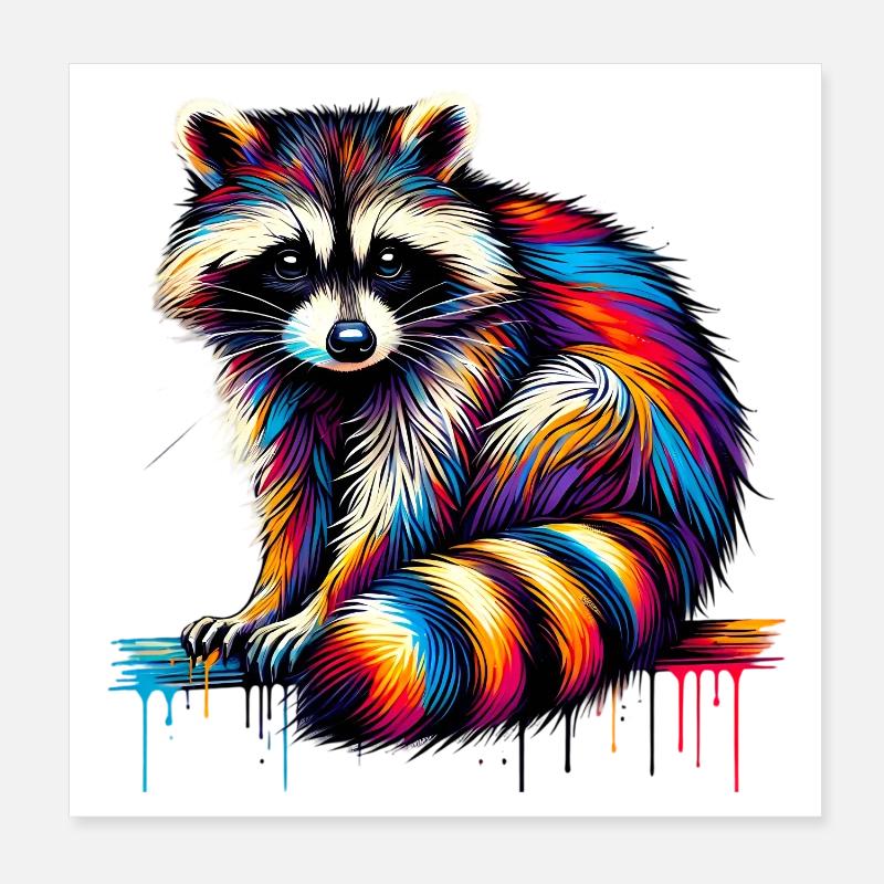 Waschbär Poster 20x20 cm