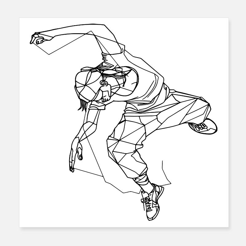 Breakdancer Skizze Poster 20x20 cm