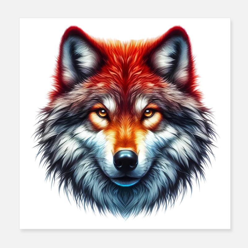 Wolf Poster 8" x 8" (20x20 cm)