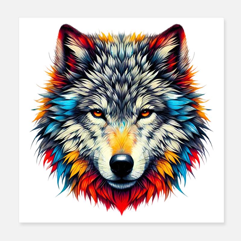 Wolf Poster 20x20 cm