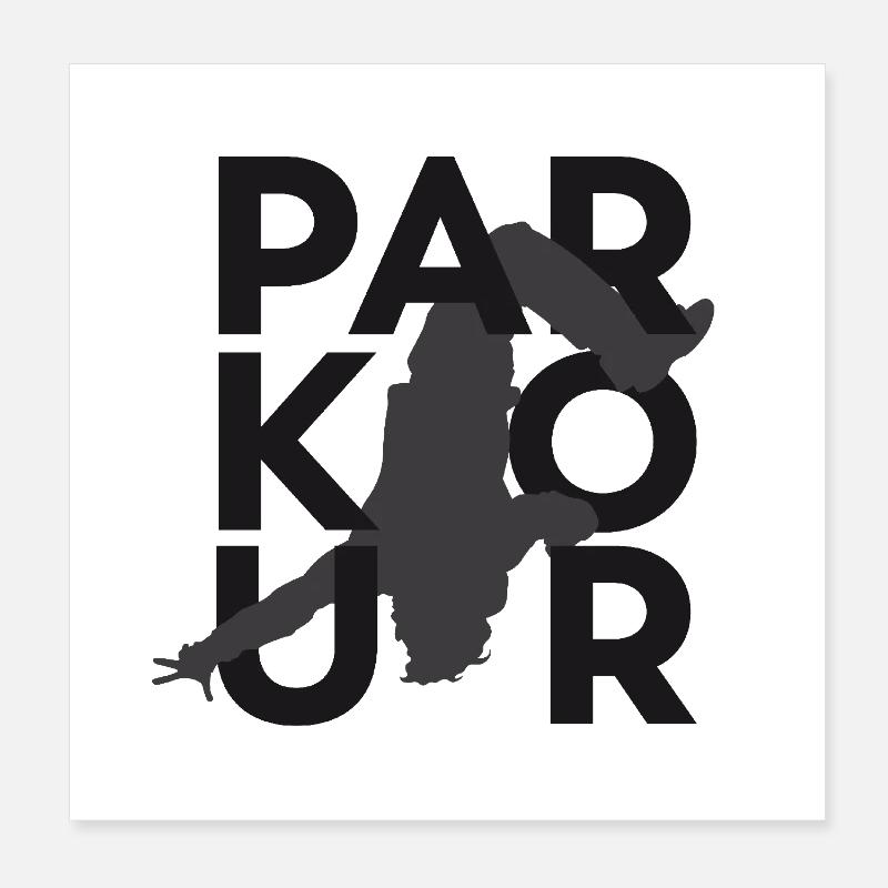 Parkour Backflip dunkel Poster 20x20 cm