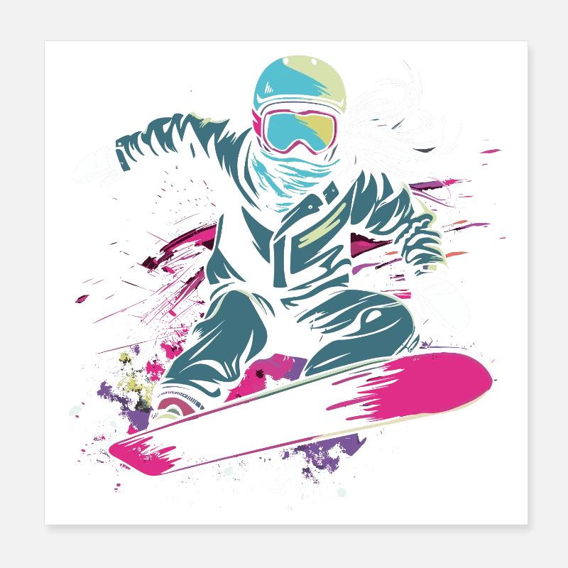 Snowboarder Graphic Poster 8" x 8" (20x20 cm)