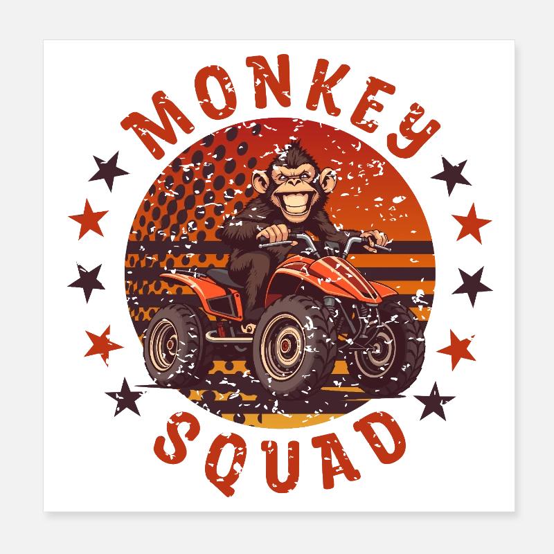 Monkey Quad Troop Poster 8" x 8" (20x20 cm)