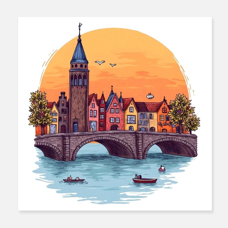 Amsterdam Skyline - Poster 8" x 8" (20x20 cm)