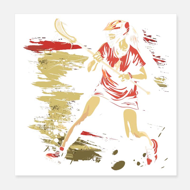 Oldschool Lacrosse Mädchen Poster 20x20 cm
