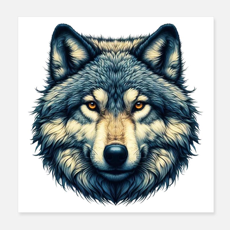 Wolf Poster 8" x 8" (20x20 cm)