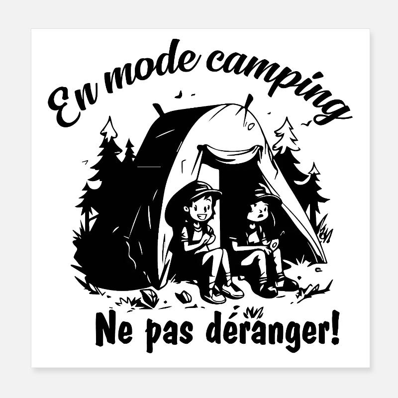 Aventure en Tente Noire Poster 20 x 20 cm