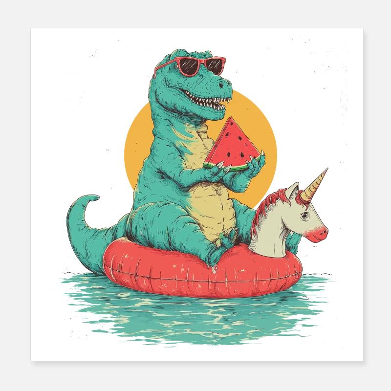 T-rex refroidissement Poster 20 x 20 cm