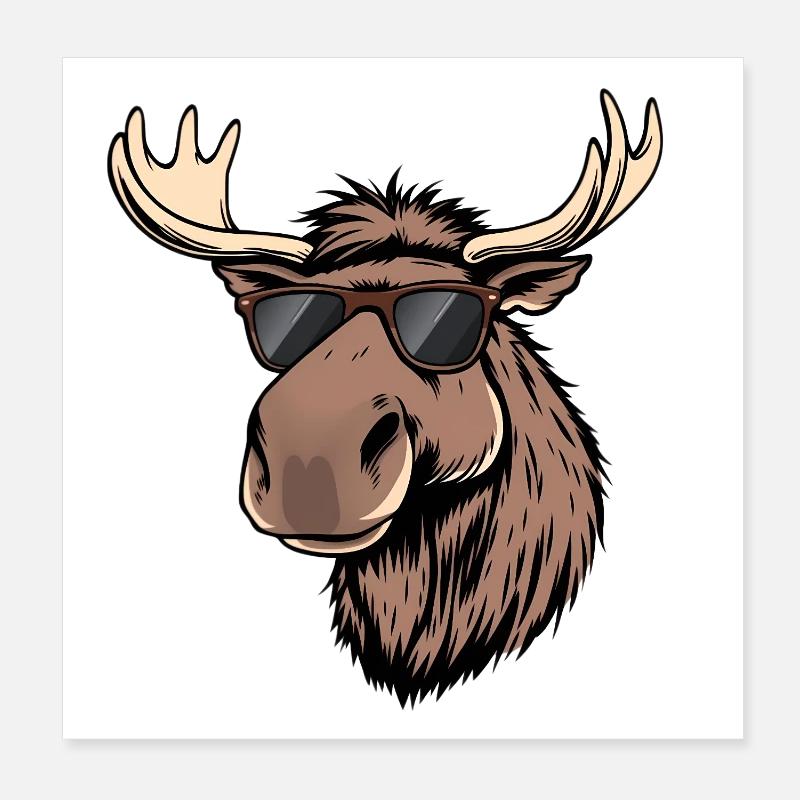 Elch Poster 20x20 cm