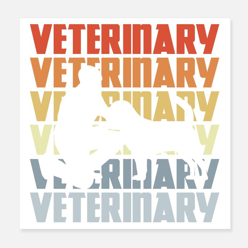 Vintage Vet Poster 8" x 8" (20x20 cm)