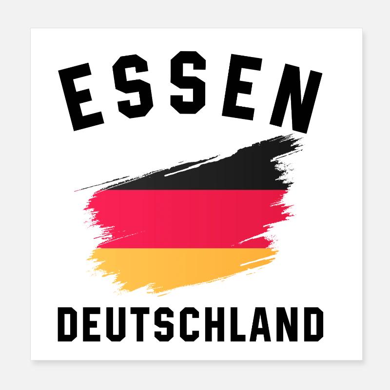 Drapeau allemand dynamique à l’aquarelle Poster 20 x 20 cm