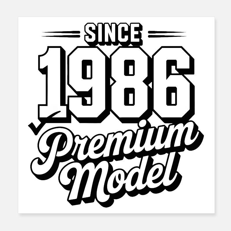 Millésime 1986 Premium Modèle Design Poster 20 x 20 cm