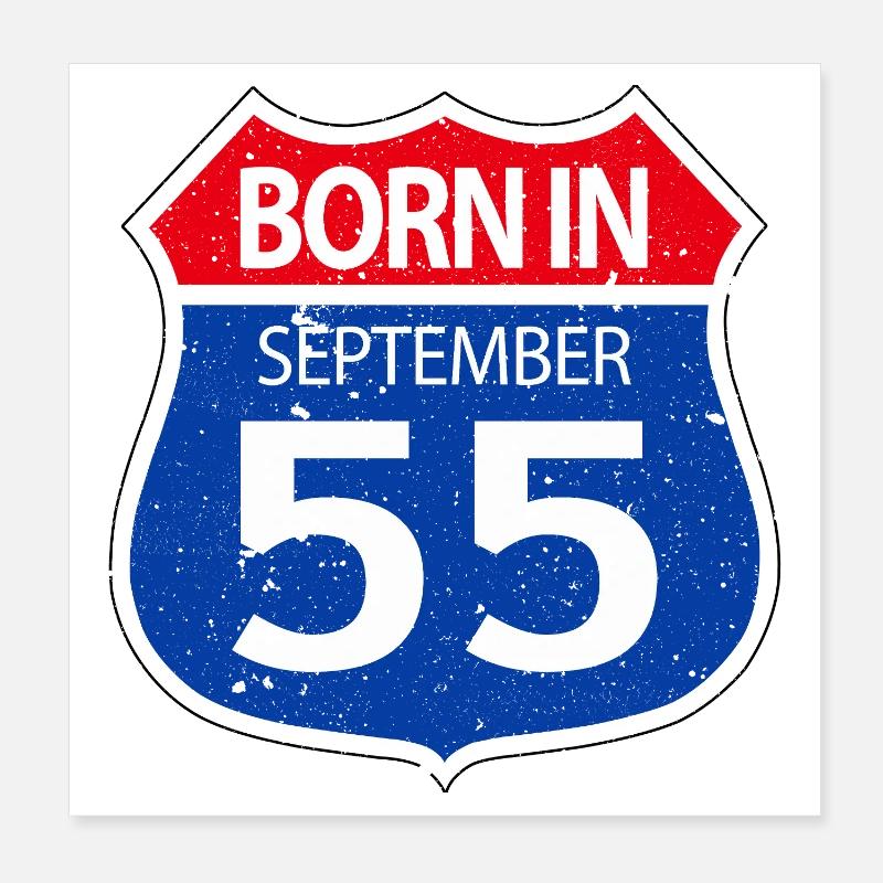 Born_in_September_55 Poster 8" x 8" (20x20 cm)