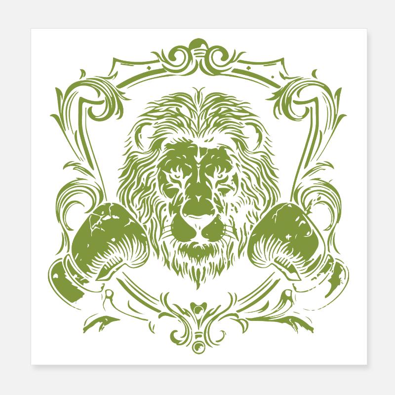 Löwe Boxer Boxhandschuhe Poster 20x20 cm