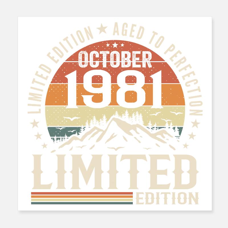 Born in October 1981 - vintage gift October 1981 Poster 8" x 8" (20x20 cm)