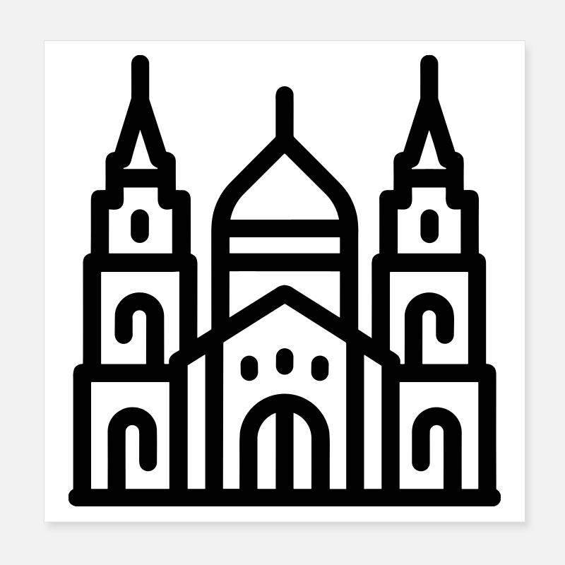 Kathedrale Poster 20x20 cm