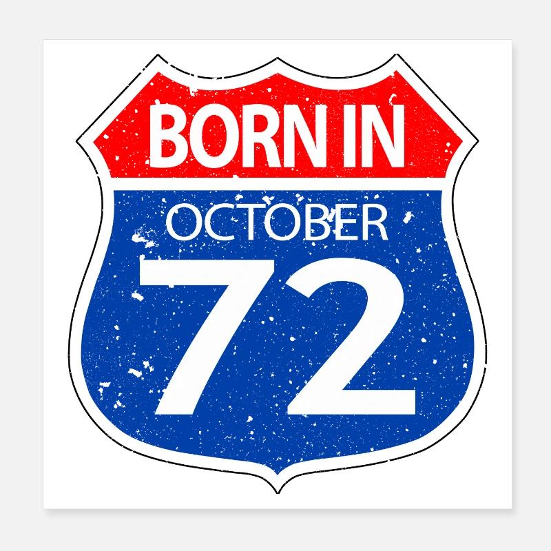 Born_in_October_72 Poster 8" x 8" (20x20 cm)