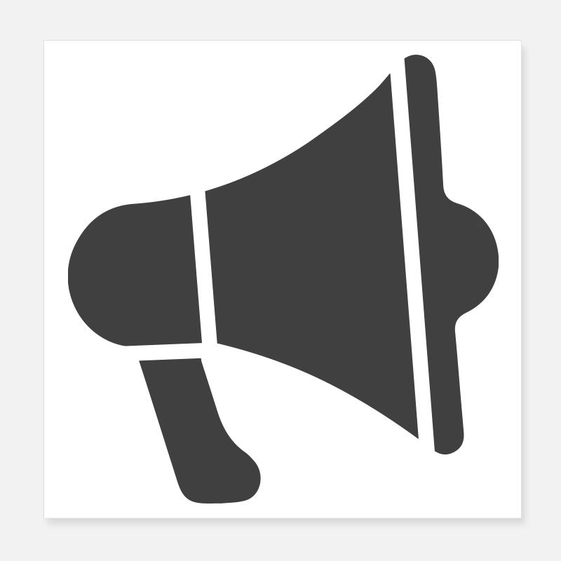 Megaphon-Symbol Poster 20x20 cm